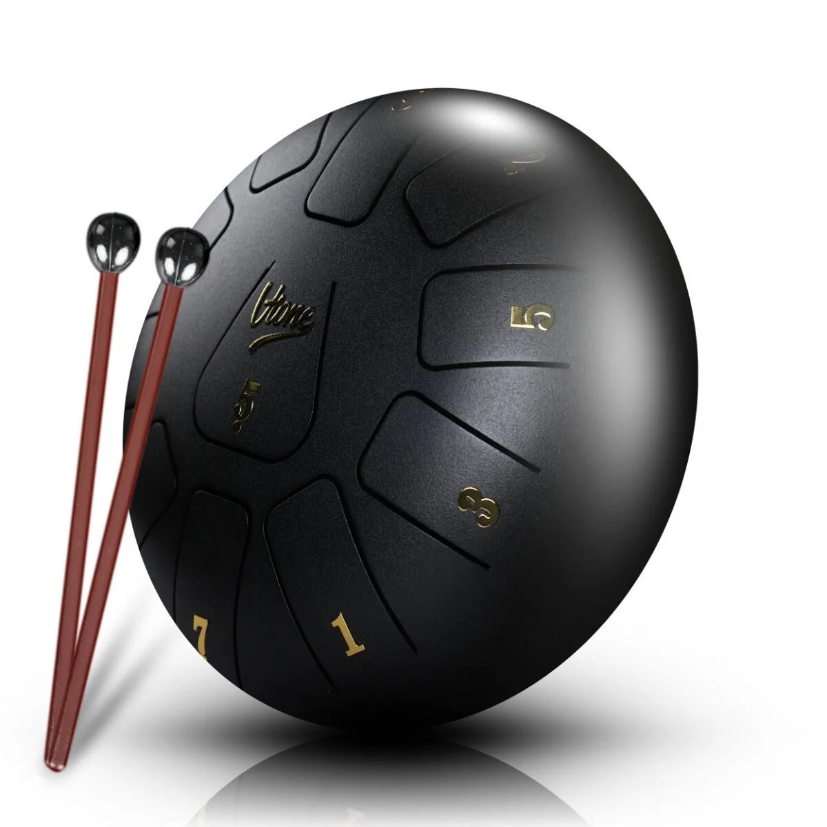 Φωτογραφία προϊόντος: V-TONE VBJ 8-11 BK Steel Tongue Drum Tank Drum Hank Drum Black 8 Inch 11 Tones Drumsticks Case with Strap 4 Finger Cots Stick Rest Stickers Tune List Cloth Kit