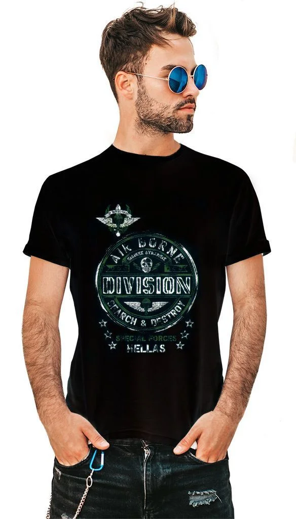 Φωτογραφία προϊόντος: Prime T-Shirt Μαύρο με σχέδιο Airborne Division 9258