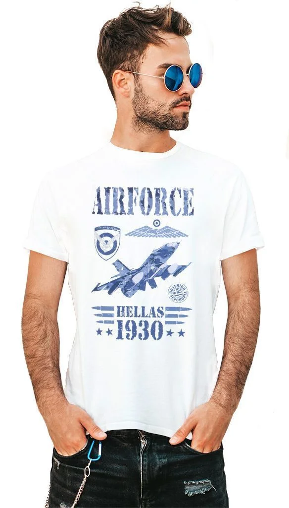 Φωτογραφία προϊόντος: Prime T-Shirt Λευκό με σχέδιο Πολεμική Αεροπορία 9262