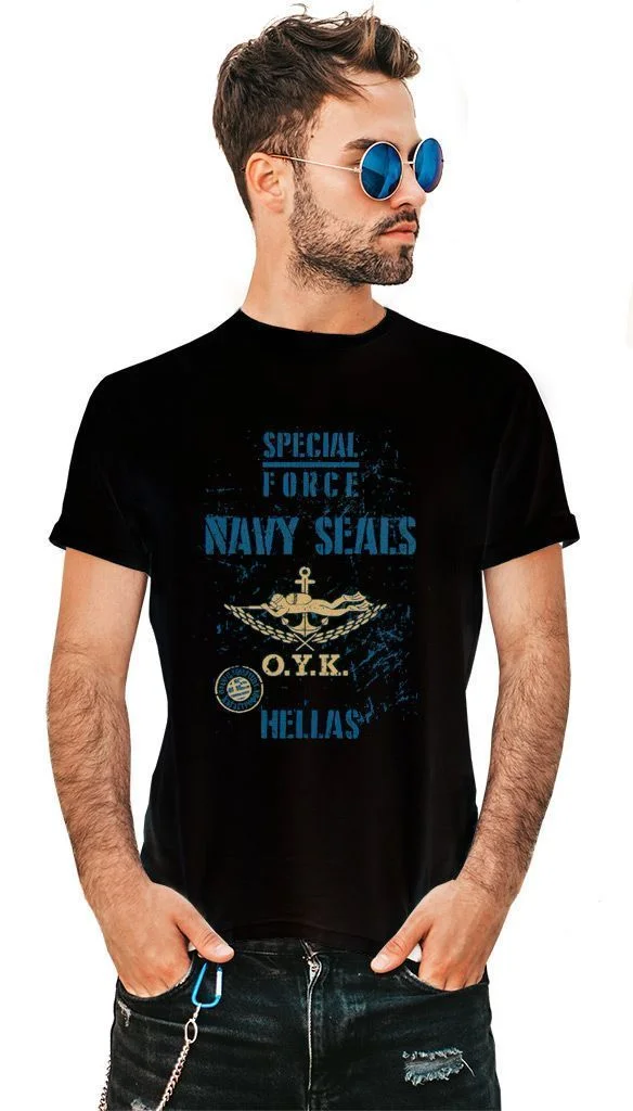 Φωτογραφία προϊόντος: Prime T-Shirt Μαύρο με σχέδιο Navy Seals 9259