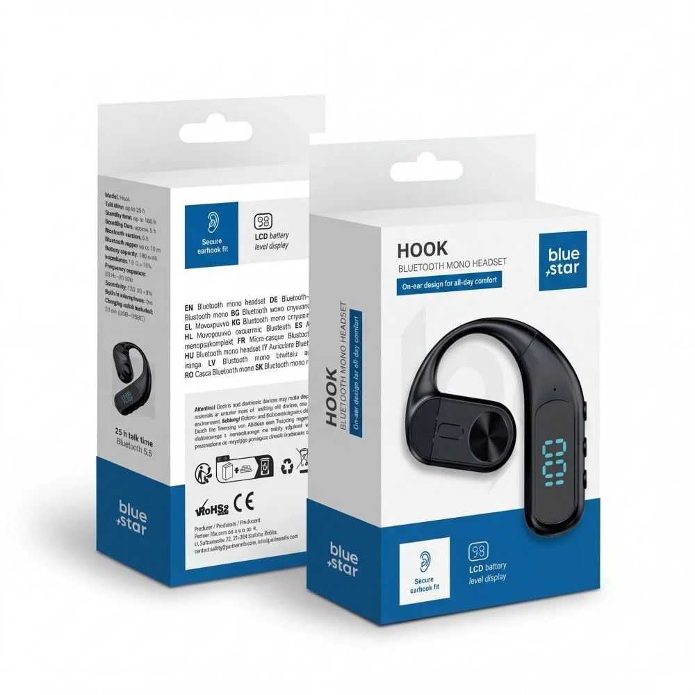 Φωτογραφία προϊόντος: . Wireless mono headset Blue Star Hook black