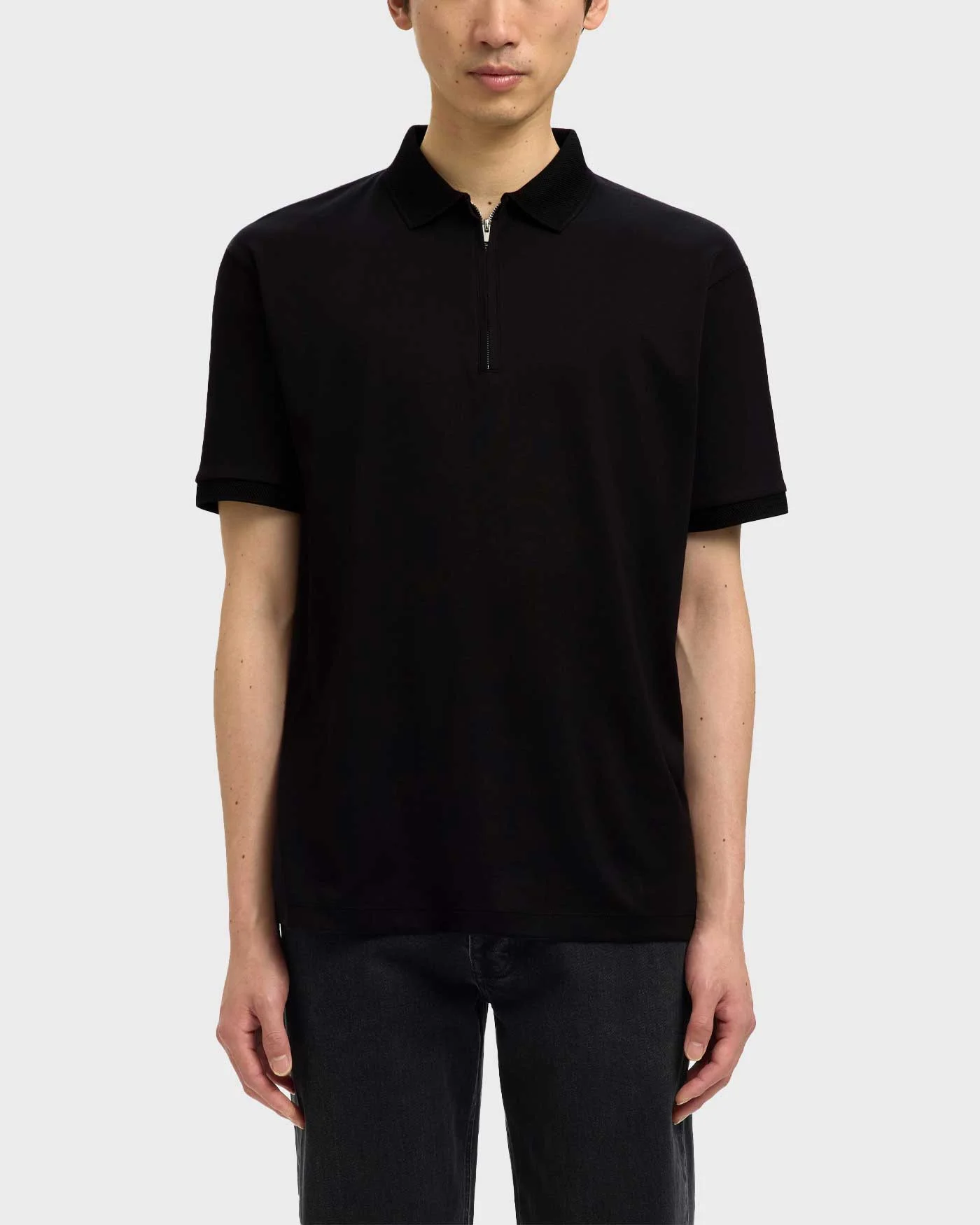 Φωτογραφία προϊόντος: SELECTED FAVE ΑΝΔΡΙΚΗ ΠΟΛΟ HALF-ZIP ΚΟΝΤΟΜΑΝΙΚΗ ΜΠΛΟΥΖΑ - 16079026 ΜΑΥΡΟ