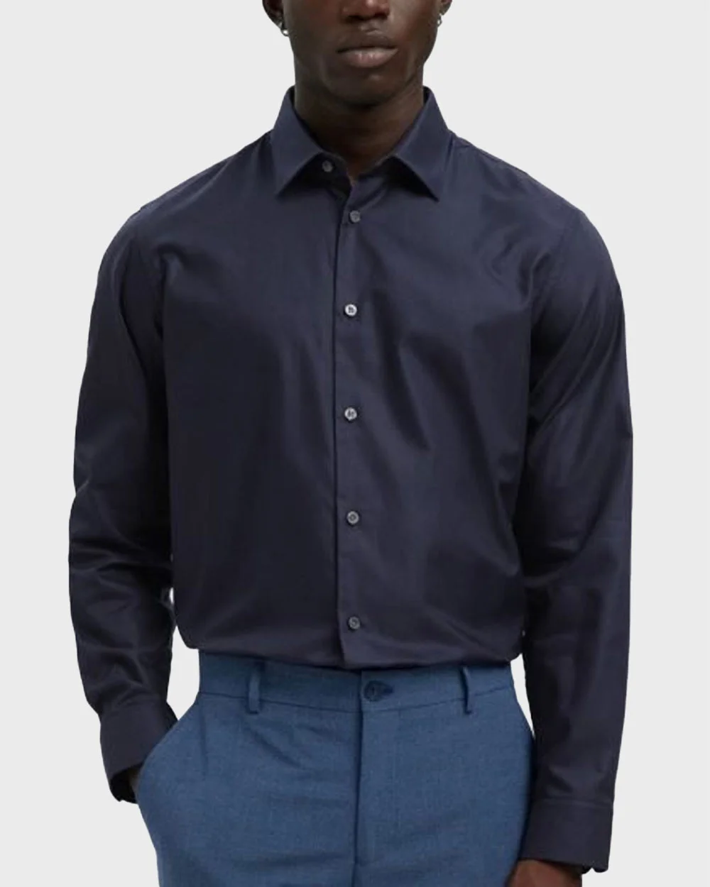 Φωτογραφία προϊόντος: SELECTED HOMME ΑΝΔΡΙΚΟ ΠΟΥΚΑΜΙΣΟ SLIM FIT-16098301 ΜΠΛΕ