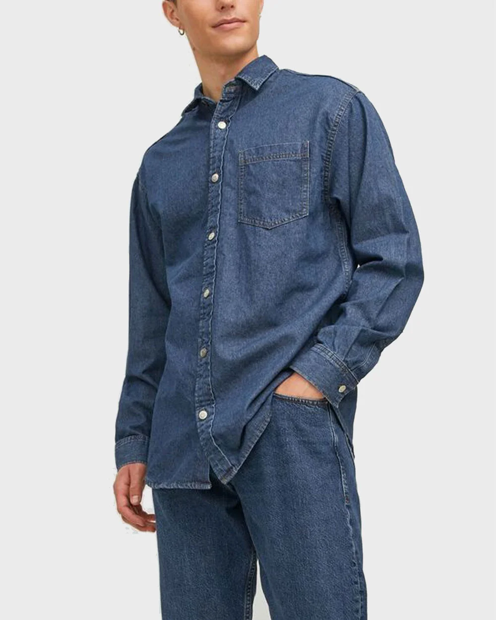 Φωτογραφία προϊόντος: JACK & JONES ANΔΡΙΚΟ ΤΖΗΝ ΠΟΥΚΑΜΙΣΟ - 12217981 ΜΠΛΕ