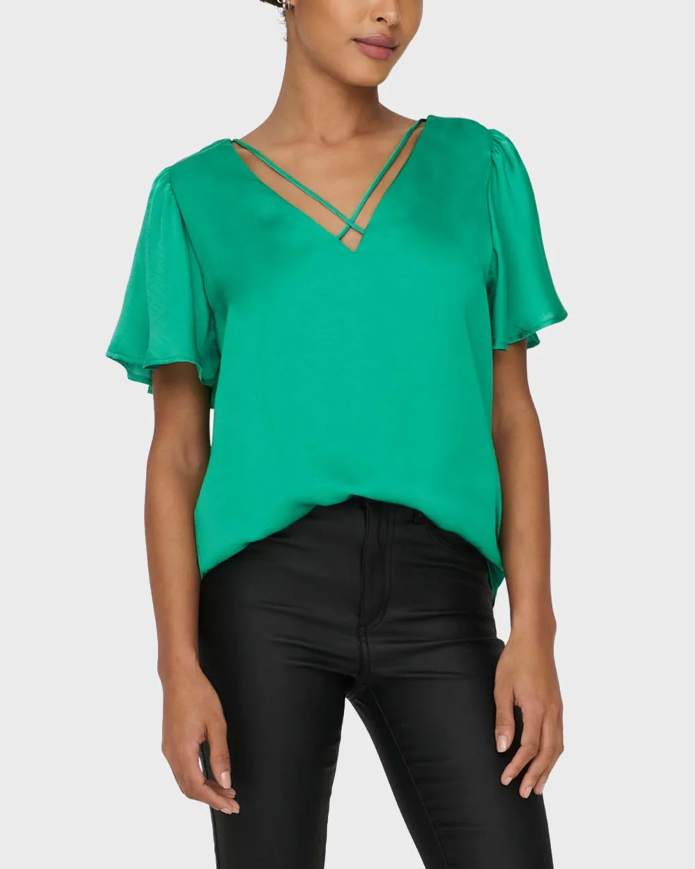 Φωτογραφία προϊόντος: ONLY ΓΥΑΝΙΚΕΙΑ ΜΠΛΟΥΖΑ V NECK - 15292688 ΠΡΑΣΙΝΟ