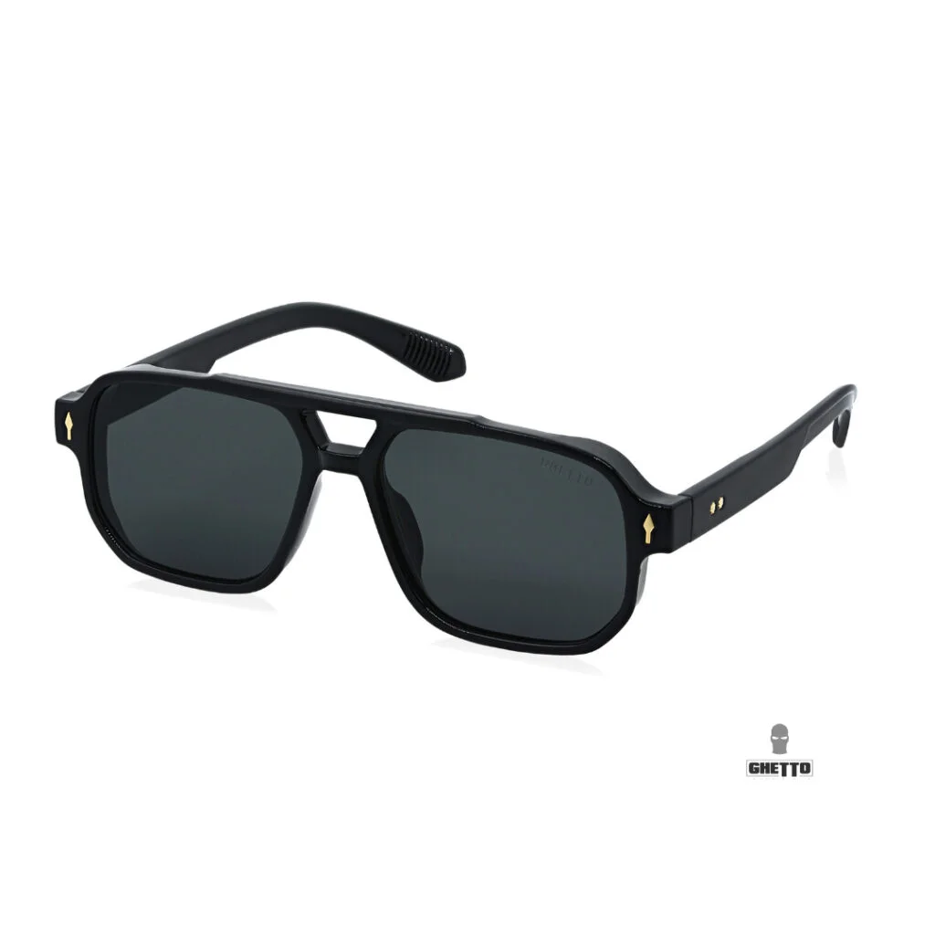 Φωτογραφία προϊόντος: Ghetto 70s Retro Square Sunglasses Total Black Frame Unisex