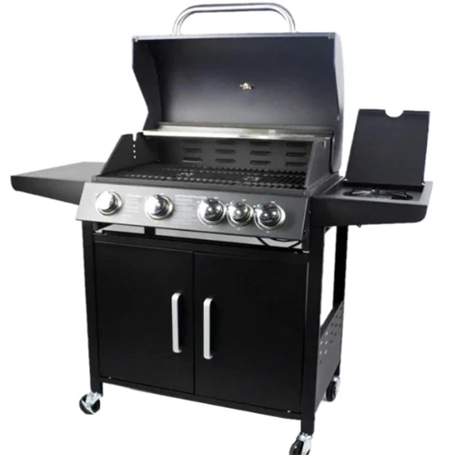 Φωτογραφία προϊόντος: Bormann BBQ4100 Ψησταριά Υγραερίου Μαντεμένια Σχάρα με 4 Εστίες και Πλαϊνό Μάτι