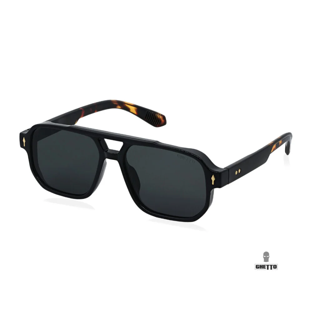 Φωτογραφία προϊόντος: Ghetto 70s Retro Square Sunglasses Black/Tortoise Frame Unisex