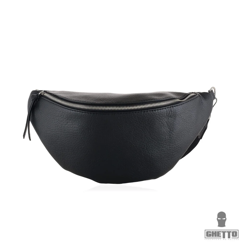 Φωτογραφία προϊόντος: Ghetto Large Minimal Leather Crossbody Bag | Everyday Waist + Shoulder Bag Black