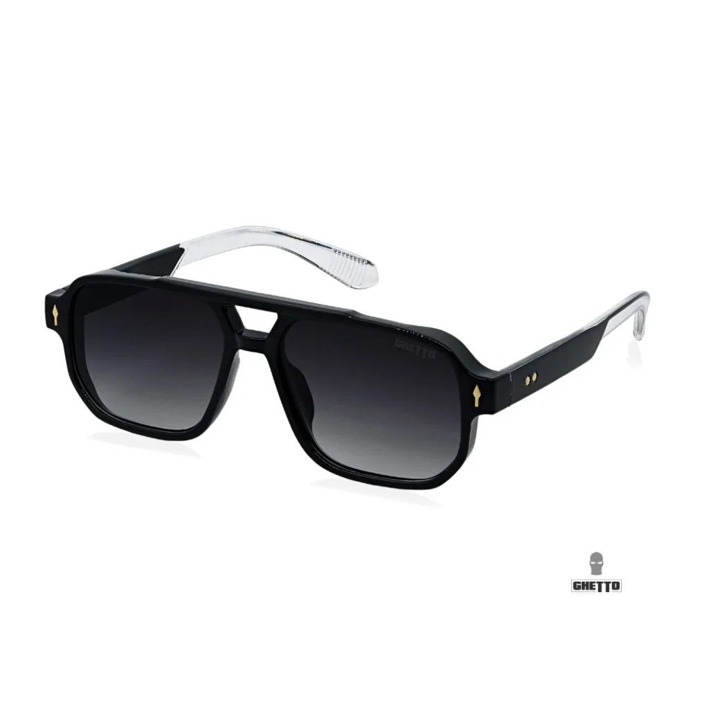 Φωτογραφία προϊόντος: Ghetto 70s Retro Square Sunglasses Black/Grey Frame Unisex
