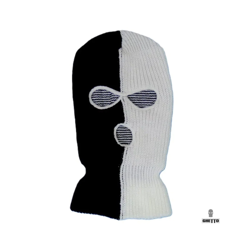 Φωτογραφία προϊόντος: Ghetto Black/White Full Face Cover Double Color 3 Holes