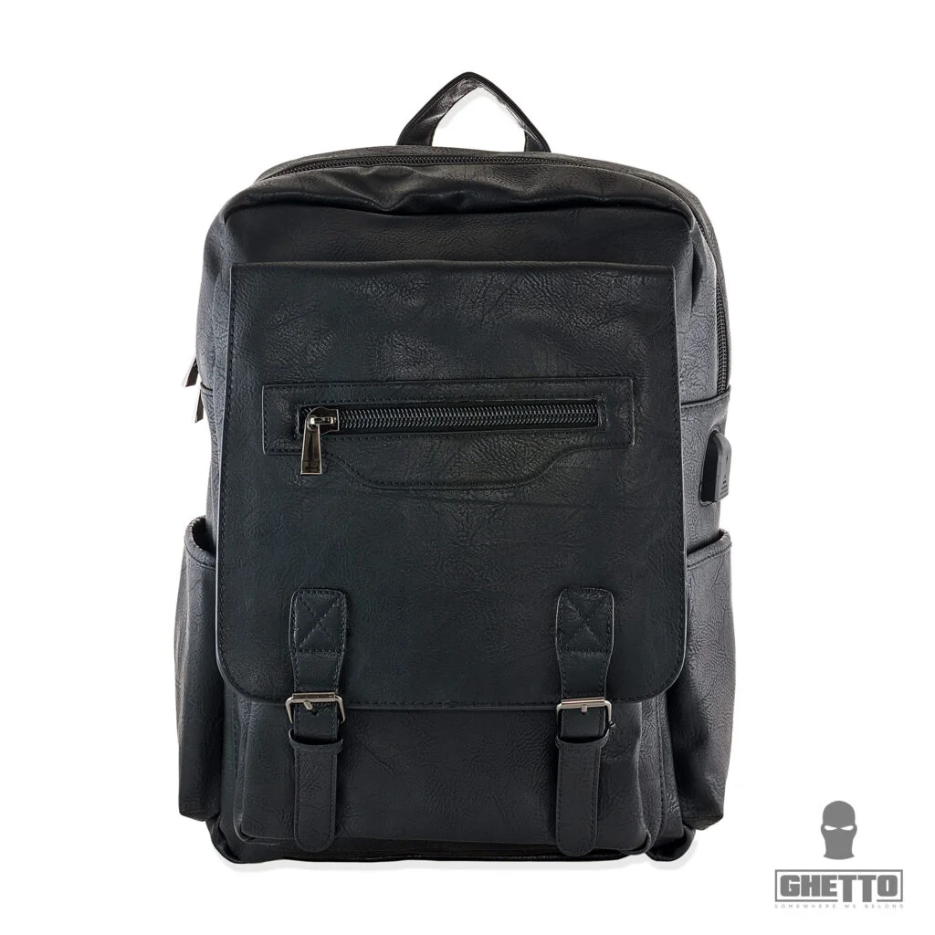 Φωτογραφία προϊόντος: Ghetto Travel Laptop Leather Backpack with USB Port + Multi-Pocket Design