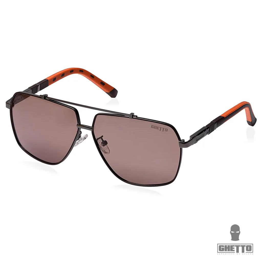 Φωτογραφία προϊόντος: Ghetto Aviator Sunglasses Black Frame For Men Coffee Tea