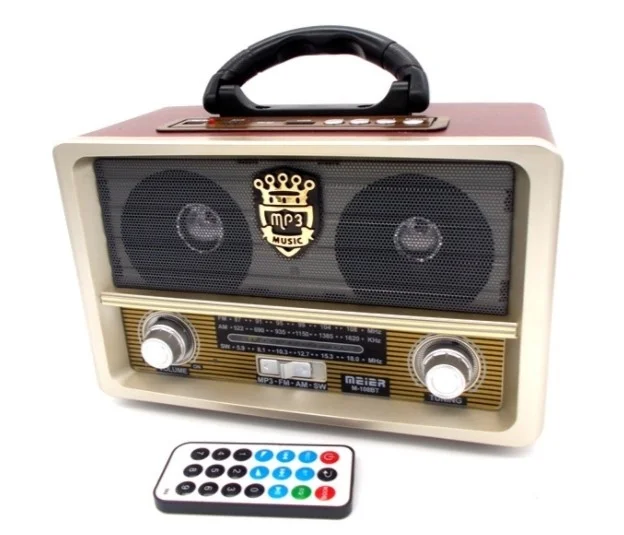 Φωτογραφία προϊόντος: OEM Retro Φορητό Επαναφορτιζόμενο Ραδιόφωνο-USB SD Mp3 Player M-108BT