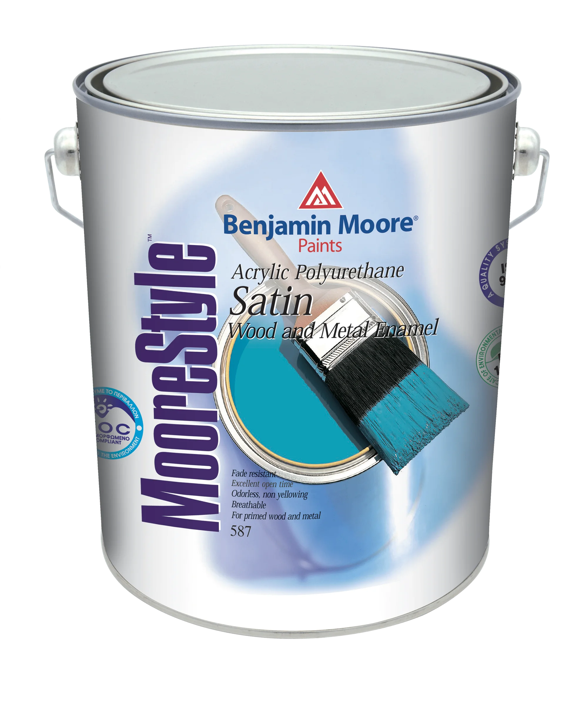 Φωτογραφία προϊόντος: Benjamin Moore 587 Πολυουρεθανική Ριπολίνη Νερού Σατινέ