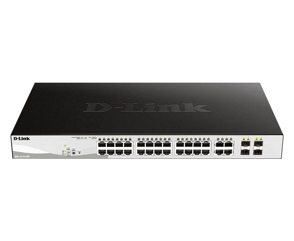 Φωτογραφία προϊόντος: D-Link Switch DGS-1210-28P/E 24xGBit/4xSFP 19" Managed PoE (193W)