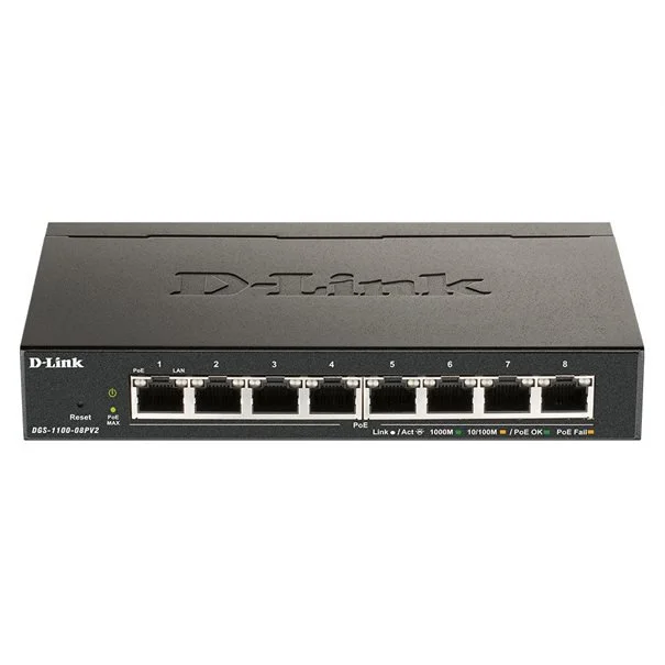 Φωτογραφία προϊόντος: D-Link Switch DGS-1100-08PV2 8xGBit Managed PoE (64W)