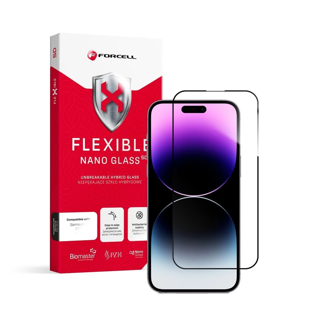 Φωτογραφία προϊόντος: Forcell Flexible Nano Glass 5D for iPhone 14 Pro Max black
