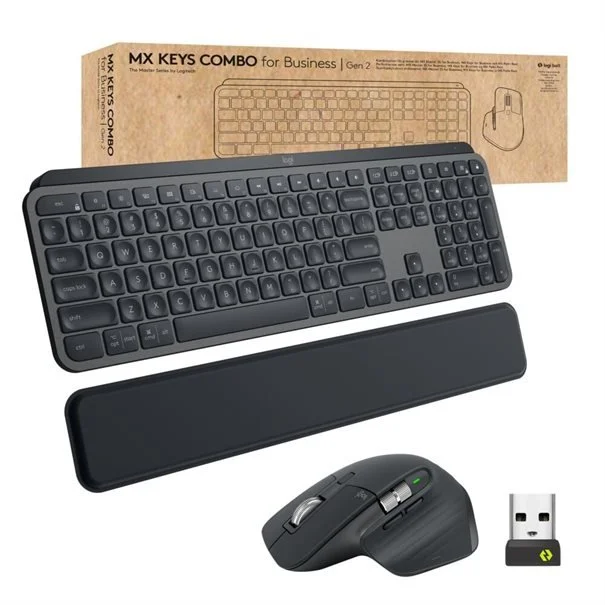 Φωτογραφία προϊόντος: Logitech Desktop MX Keys Combo for Business Gen. 2 BOLT [DE] darkgrey BT MX Keys, MX Master 3S, MX Handballenauflage for B.