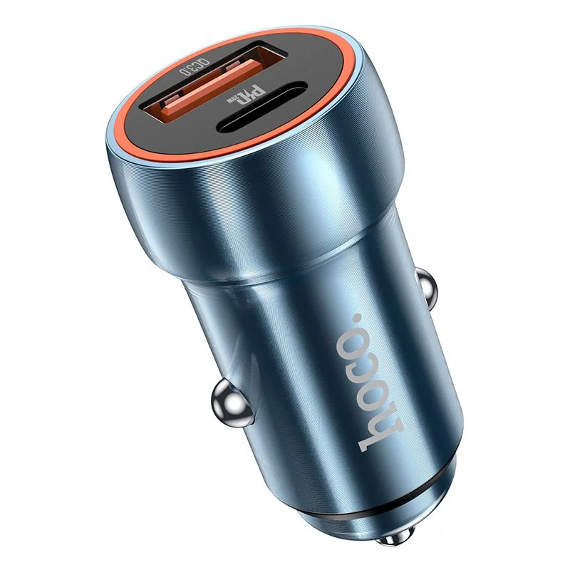 Φωτογραφία προϊόντος: HOCO car charger Type C + USB QC 3.0 Power Delivery 20W Z46A sapphire blue