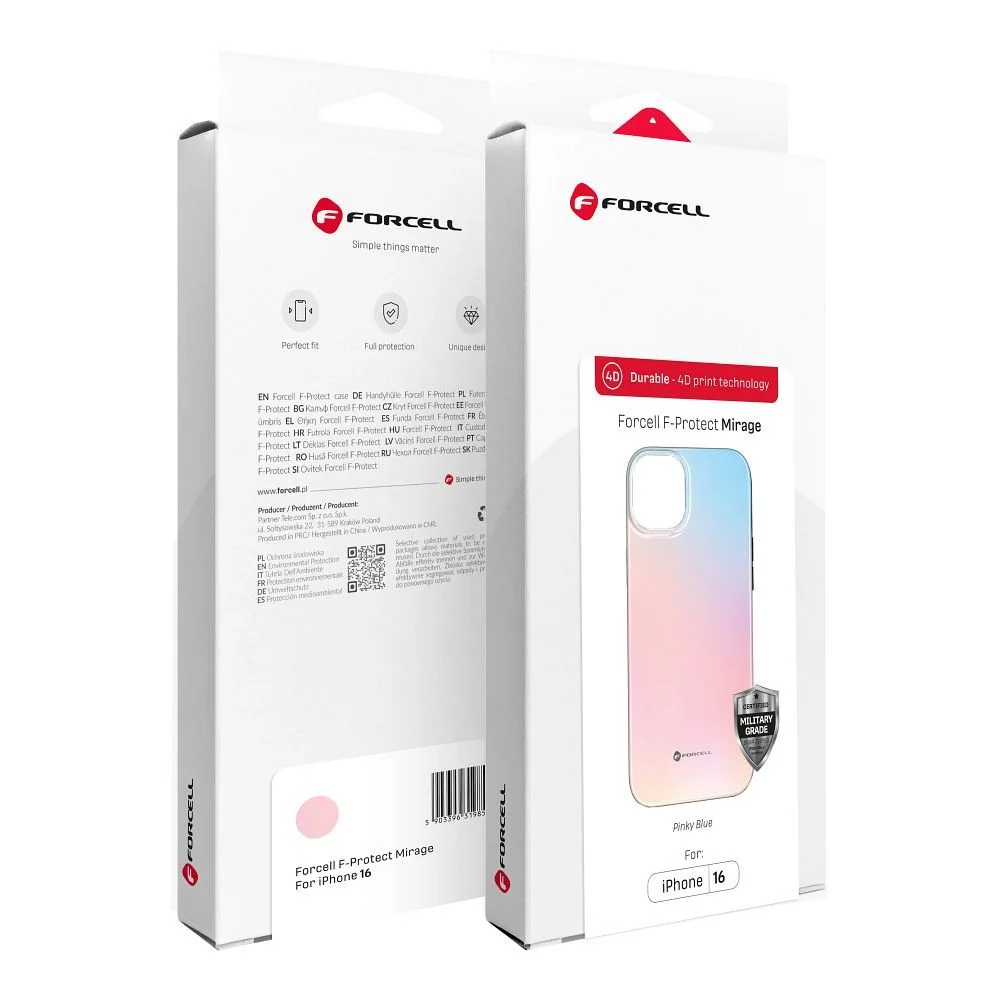 Φωτογραφία προϊόντος: FORCELL F-PROTECT Mirage, Military Dop-Tested case compatible with MagSafe for IPHONE 16 PRO MAX pinky blue