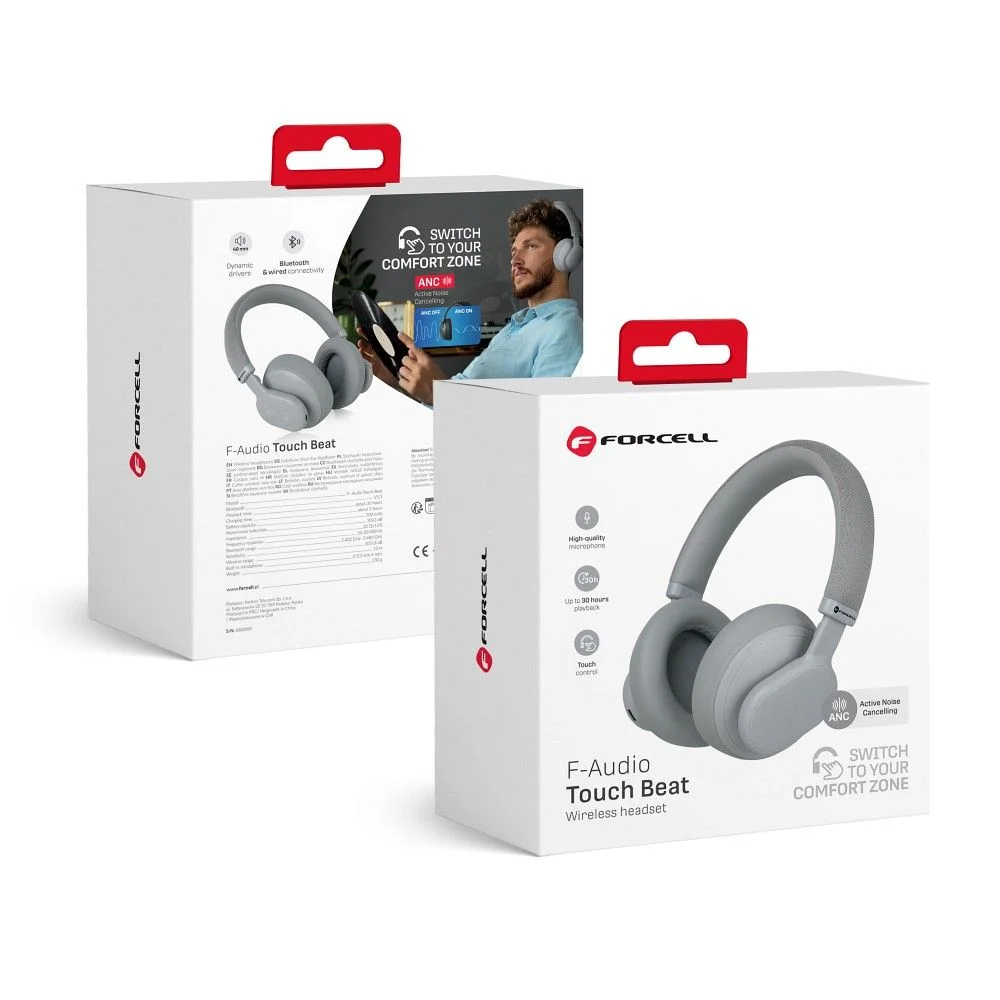 Φωτογραφία προϊόντος: FORCELL F-AUDIO Touch Beat wireless headphones bluetooth ANC grey