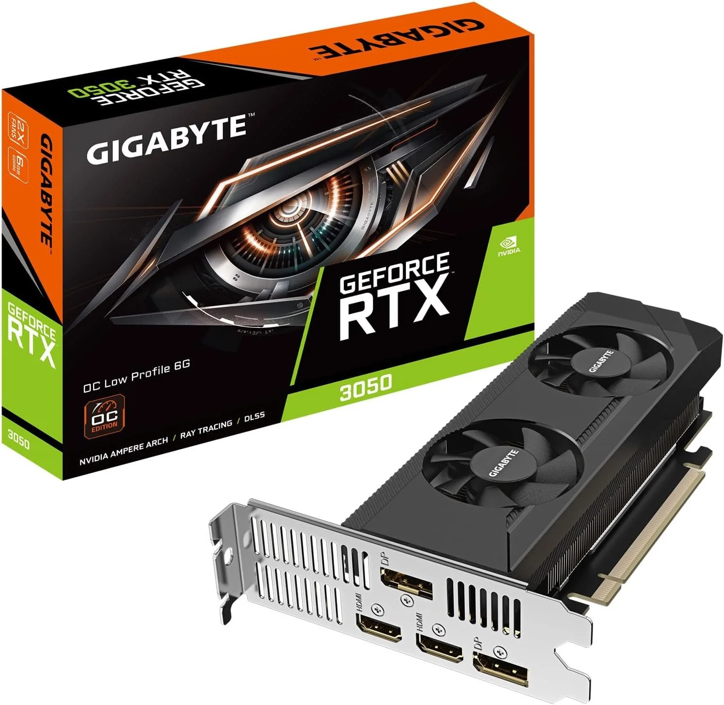 Φωτογραφία προϊόντος: Gigabyte GIGA VGA 6GB RTX3050 OC-6GL/LP 2xDP/2xHDMI GeForce RTX 3050 OC Low Profile 6G