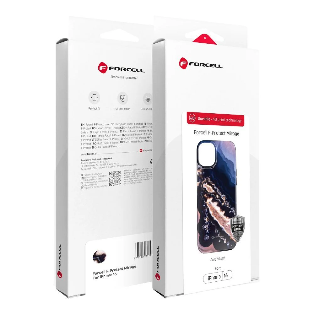 Φωτογραφία προϊόντος: FORCELL F-PROTECT Mirage, Military Dop-Tested case compatible with MagSafe for IPHONE 16 PLUS gold island