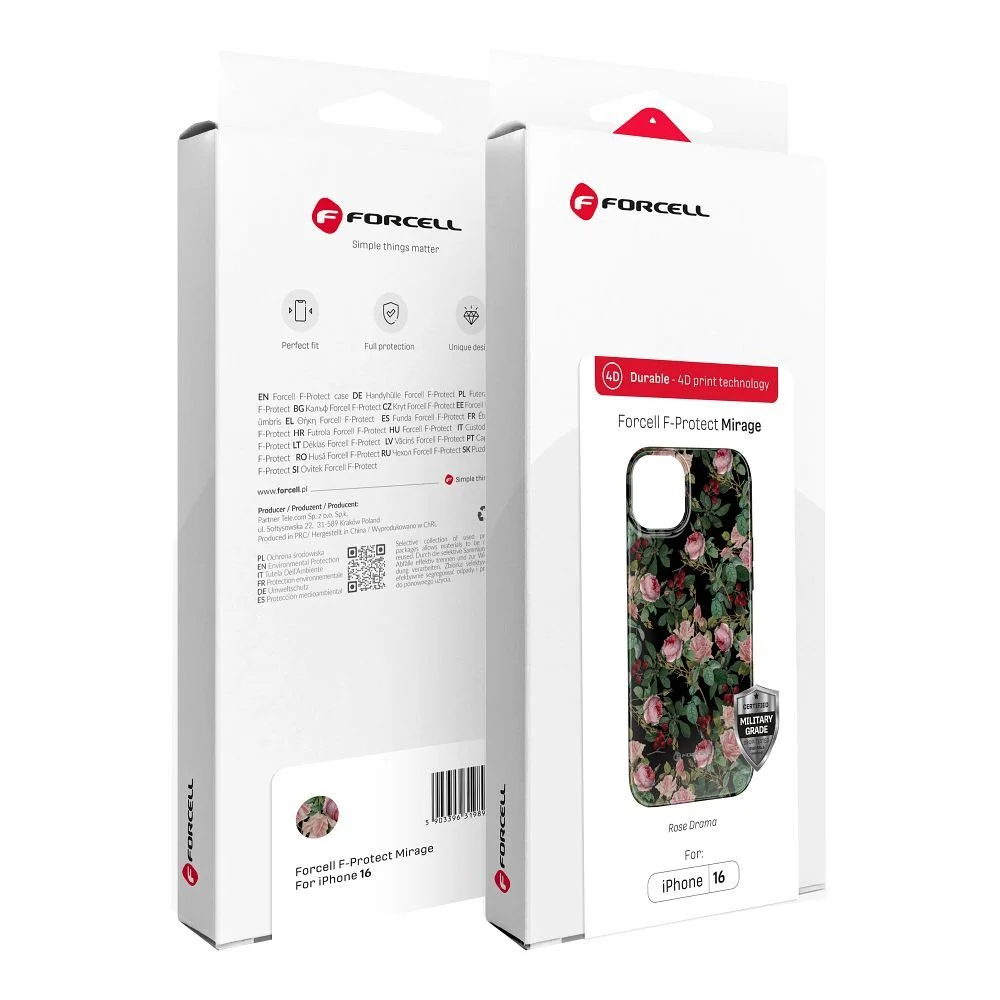 Φωτογραφία προϊόντος: FORCELL F-PROTECT Mirage, Military Dop-Tested case compatible with MagSafe for IPHONE 16 PLUS rose drama