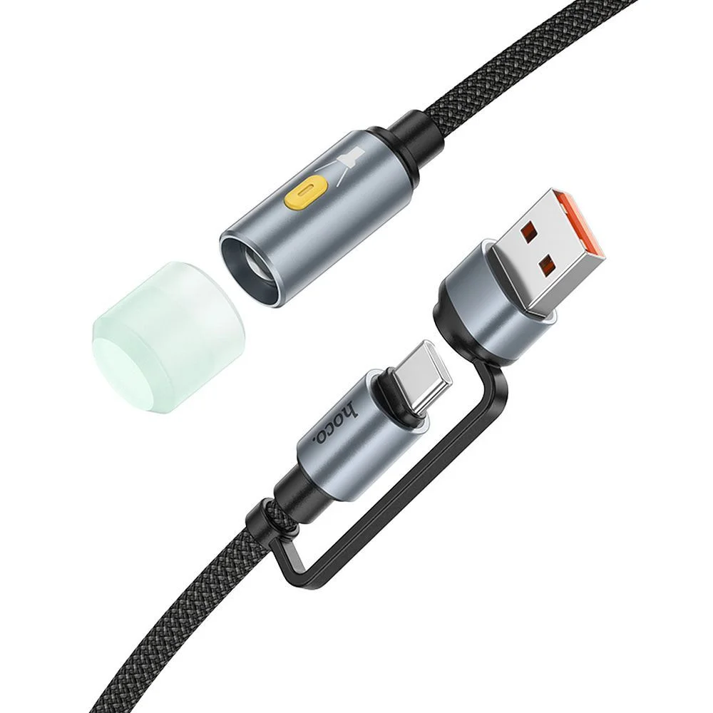 Φωτογραφία προϊόντος: HOCO cable USB A / Type C to LED light UA38C black