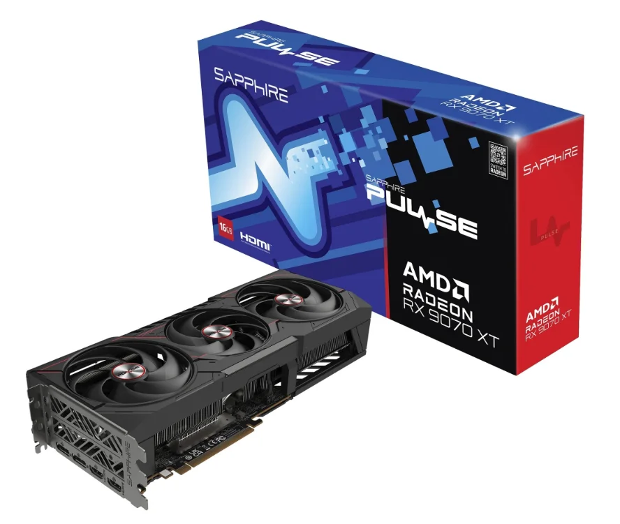 Φωτογραφία προϊόντος: Sapphire VGA 16GB RX9070XT PULSE GAMING OC 2xHDMI/2xDP PULSE AMD RADEON RX 9070 XT GAMING 16GB