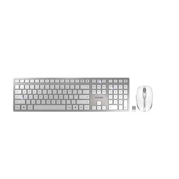 Φωτογραφία προϊόντος: Cherry Desktop DW 9100 Slim [US/EU] WL AES Silver/White Bt Lithium Akku - Εβδομαδιαία χρήση χωρίς φόρτιση