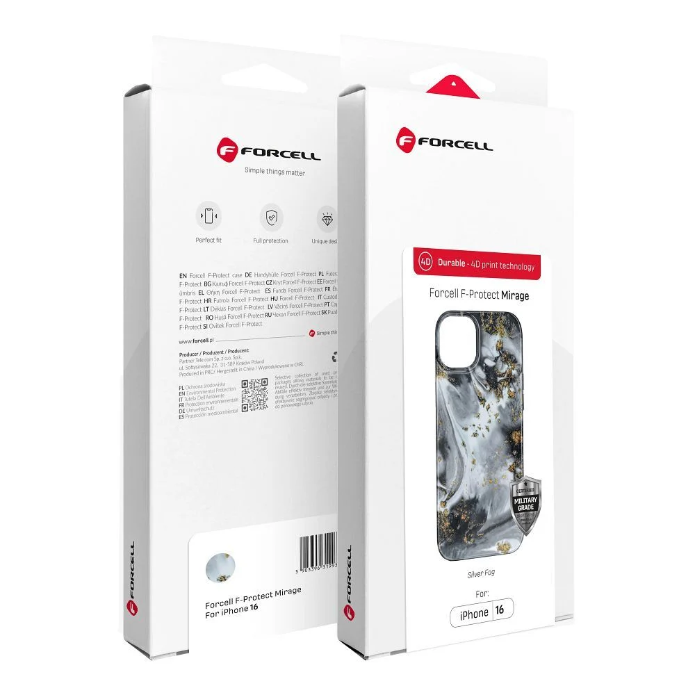 Φωτογραφία προϊόντος: FORCELL F-PROTECT Mirage, Military Drop-Tested case compatible with MagSafe for IPHONE 15 silver fog
