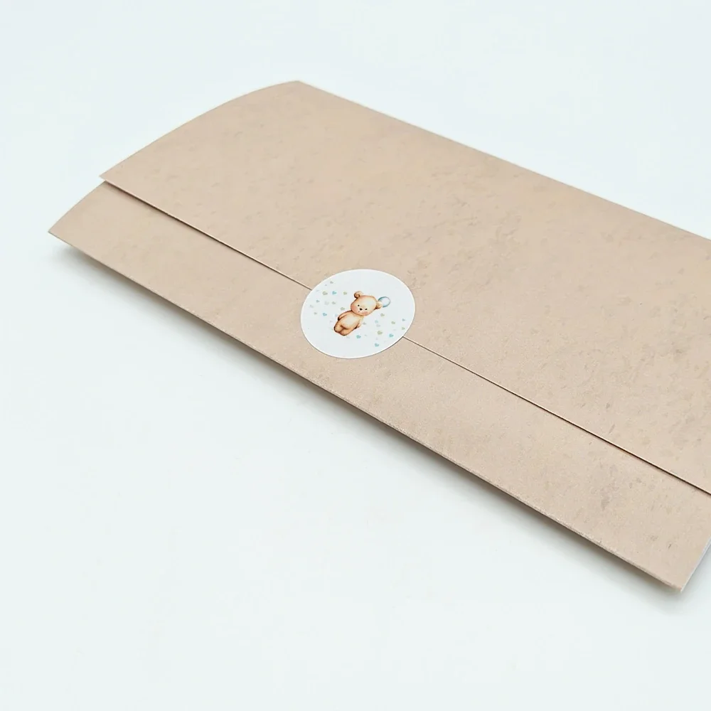 Φωτογραφία προϊόντος: Ecobags Αυτοκόλλητες Ετικέτες 3 εκ. για Προσκλητήριο Βάπτισης Θέμα Αρκουδάκι Με Μπαλόνι -1