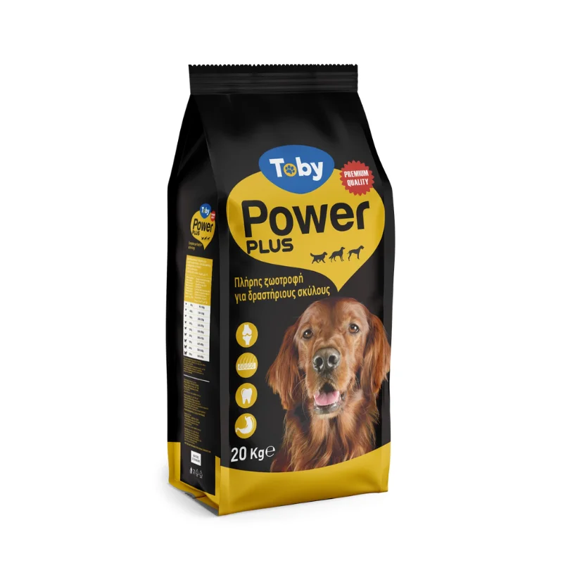Φωτογραφία προϊόντος: Toby Adult Power Plus – Ξηρά Τροφή για Δραστήριους Ενήλικους Σκύλους (20kg)