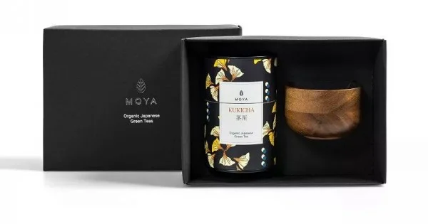 Φωτογραφία προϊόντος: Σετ τσαγιού Moya Kukicha 60g & φλυτζάνι Collage 8.5x 5.8cm