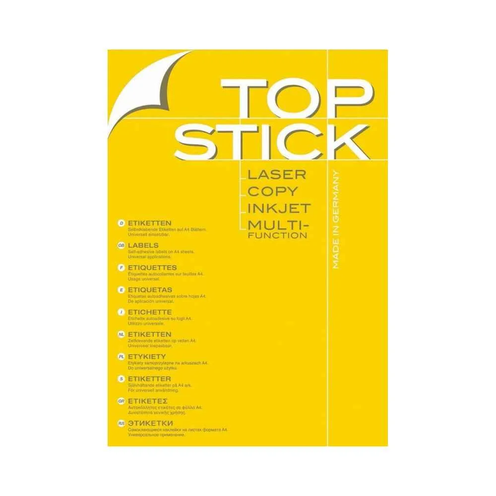 Φωτογραφία προϊόντος: Topstick 2400 Αυτοκόλλητες Ετικέτες Α4 Ορθογώνιες 70x37mm 8706