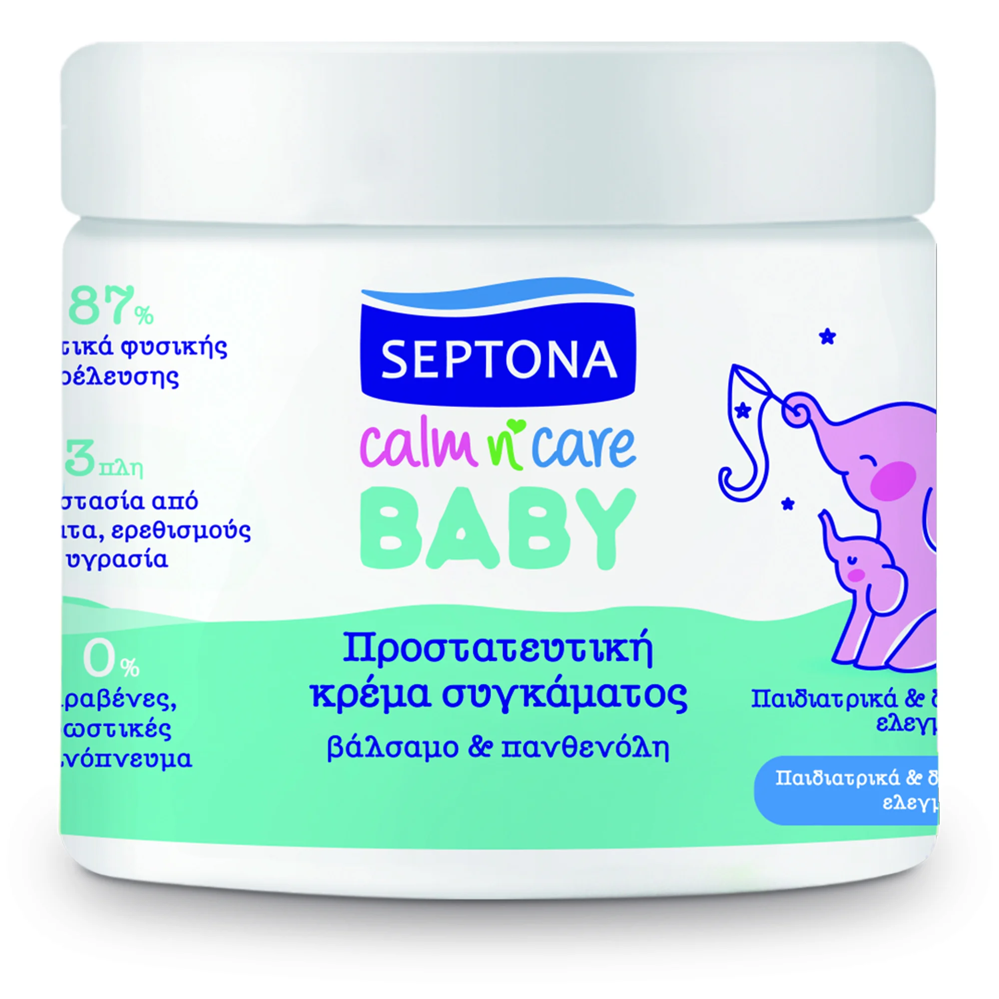 Φωτογραφία προϊόντος: Septona Baby Calm n Care Κρέμα Συγκάματος Σε Βάζο Με Βάλσαμο & Πανθενόλη 250ml