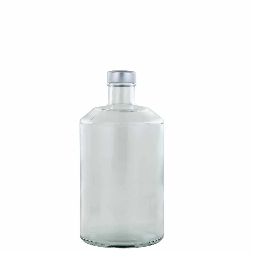 Φωτογραφία προϊόντος: Φιάλη γυάλινη CHIARA, 1000ml, με ασημί καπάκι Σετ των 12 τεμαχίων.