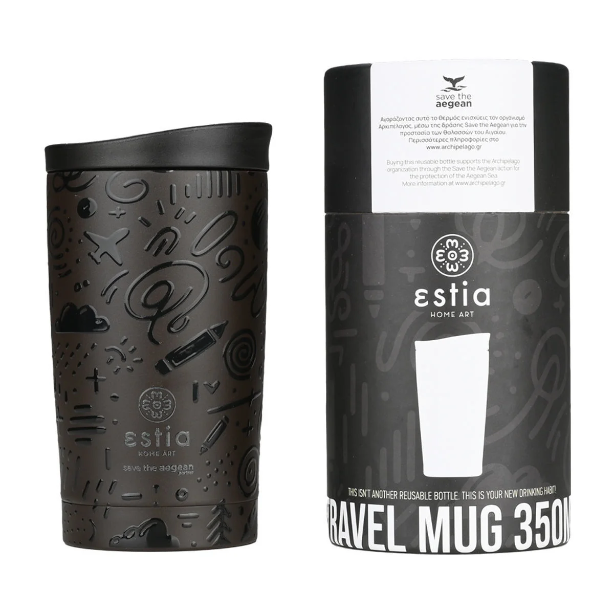 Φωτογραφία προϊόντος: Θερμός Travel Mug 350ml Noir echo 01-25588 ESTIA ESTIA