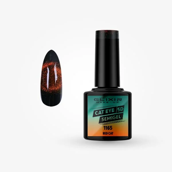 Φωτογραφία προϊόντος: Elixir Makeup Elixir Cat Eye 5D Semi Gel (Ημιμόνιμο Βερνίκι) - 1165 (Red Cat) 8ml