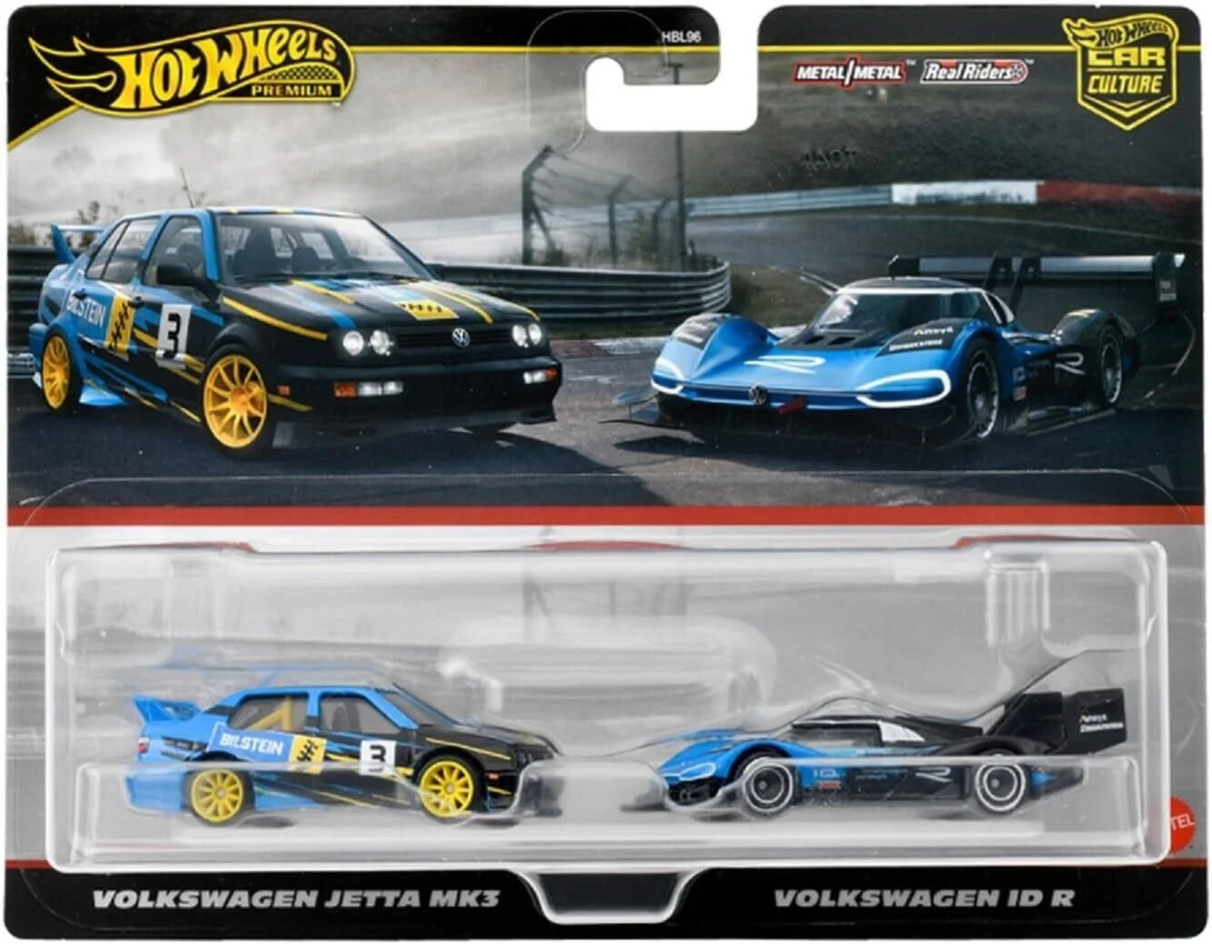 Φωτογραφία προϊόντος: Mattel Hot Wheels Αυτοκινητάκια Premium Σετ των 2-Volkswagen Jetta Μκ3 και Volkswagen ID R (HRR83)
