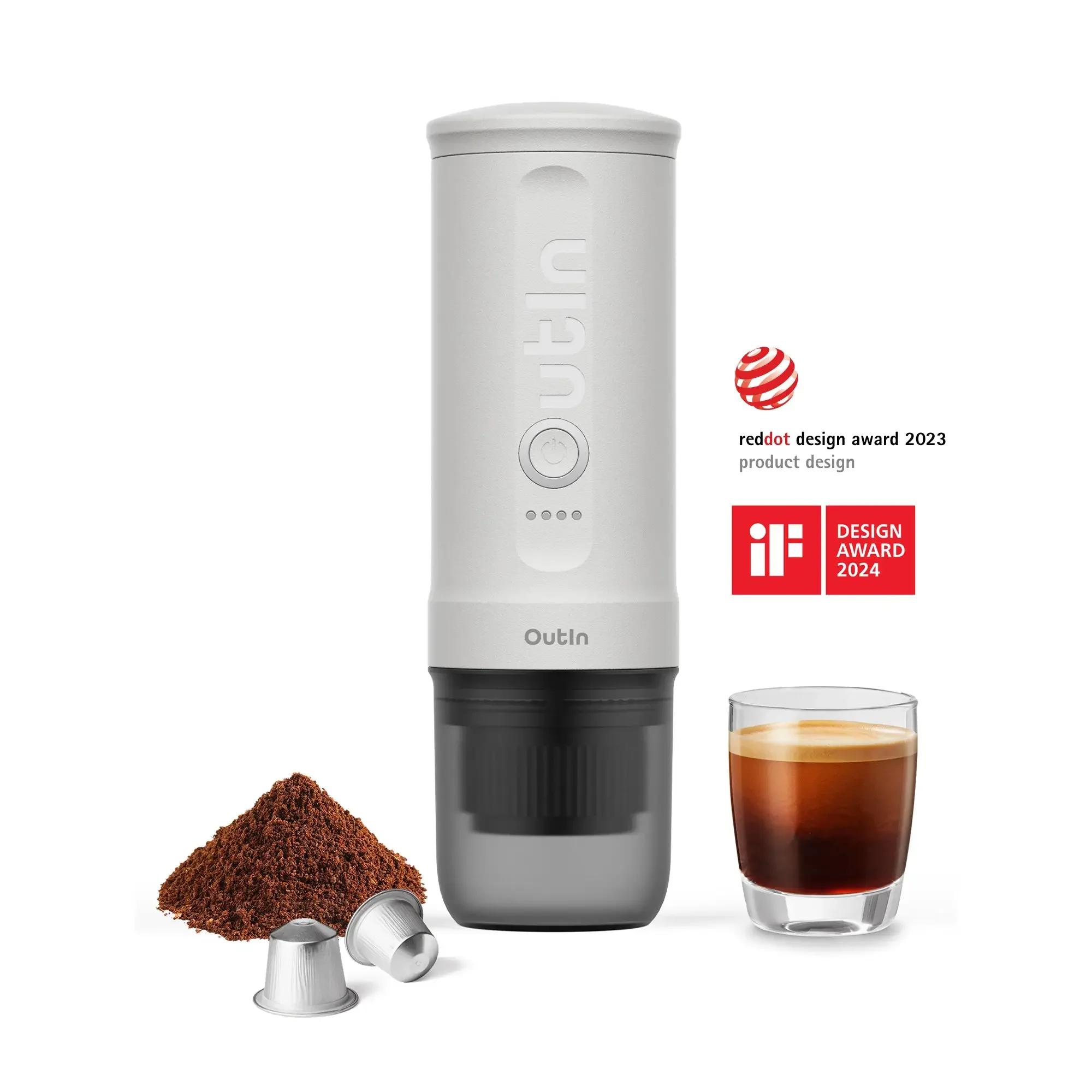 Φωτογραφία προϊόντος: Φορητή μηχανή Espresso Outin Nano - Pearl White 1240000016437 1240000016437