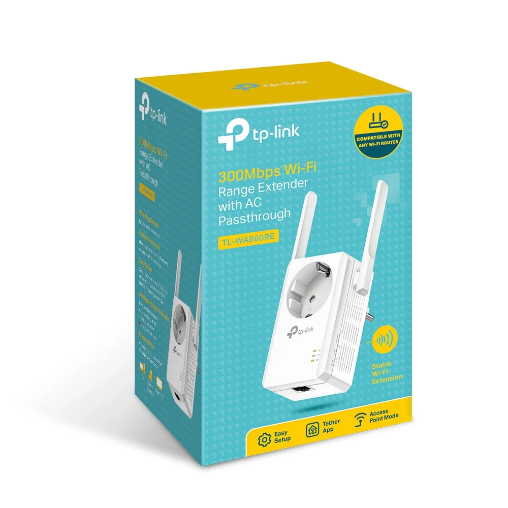 Φωτογραφία προϊόντος: ΤΡ-LΙΝΚ TP-LINK TL-WA860RE WIRELESS RANGE EXTENDER 300Mbps AC Passthrough ΜΕ 2 ΚΕΡΑΙΕΣ