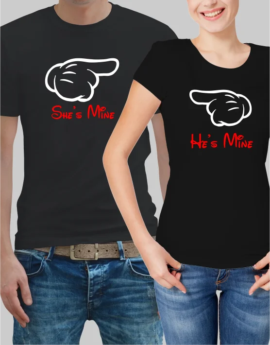 Φωτογραφία προϊόντος: TKT She s + He s mine Couple T-shirt