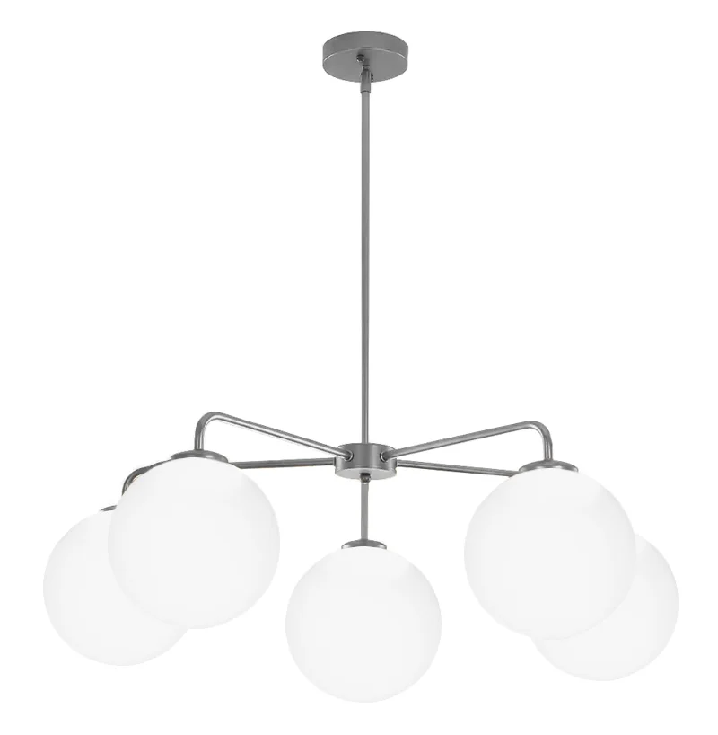 Φωτογραφία προϊόντος: POWERTECH φωτιστικό οροφής HLL-0056, 5x E27, 80cm, μεταλλικό, ασημί