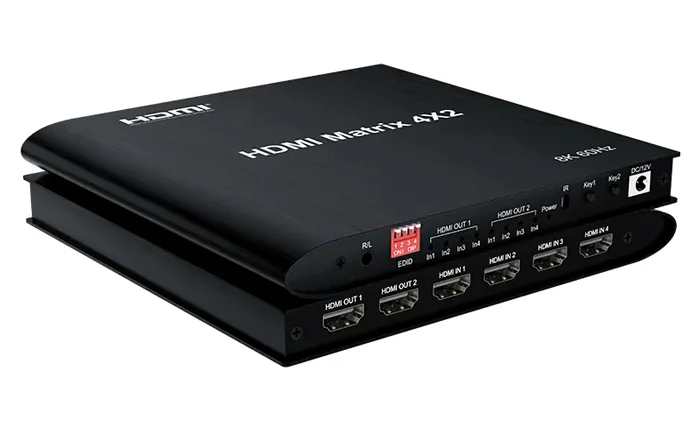 Φωτογραφία προϊόντος: UNBRANDED HDMI matrix switch CAB-H155, 4-in σε 2-out, 8K/60Hz, HDR/HDCP, μαύρο
