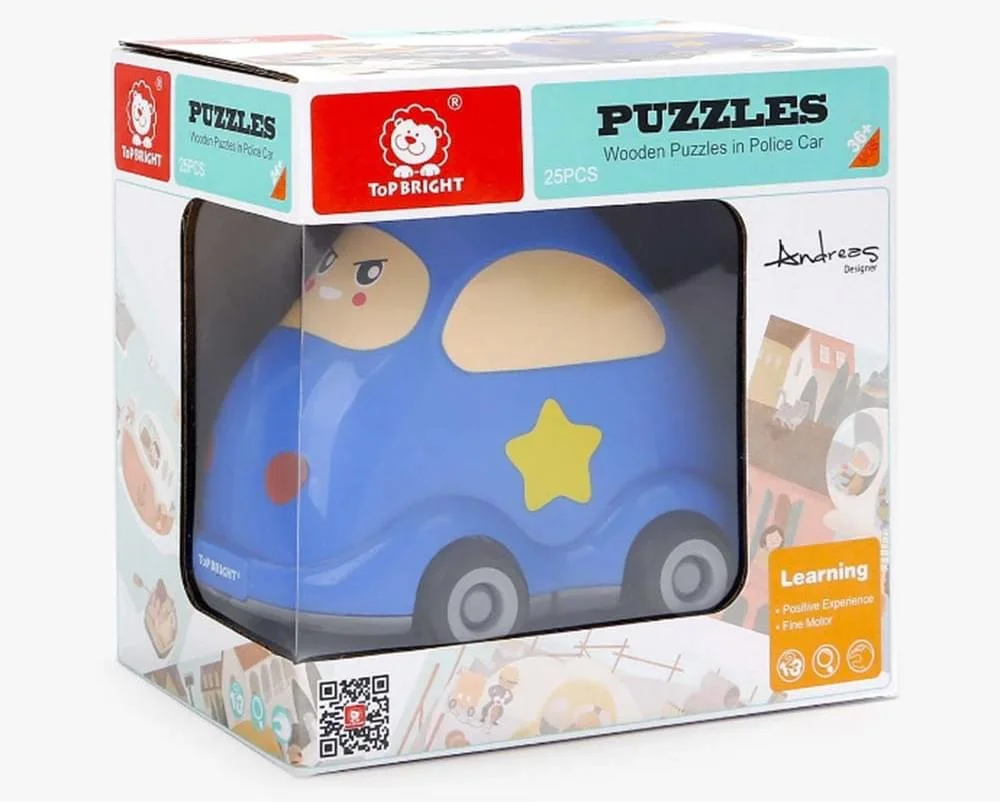 Φωτογραφία προϊόντος: Top Bright Ξύλινο Παιδικό Puzzle Περιπολικό 24pcs για 3+ Ετών