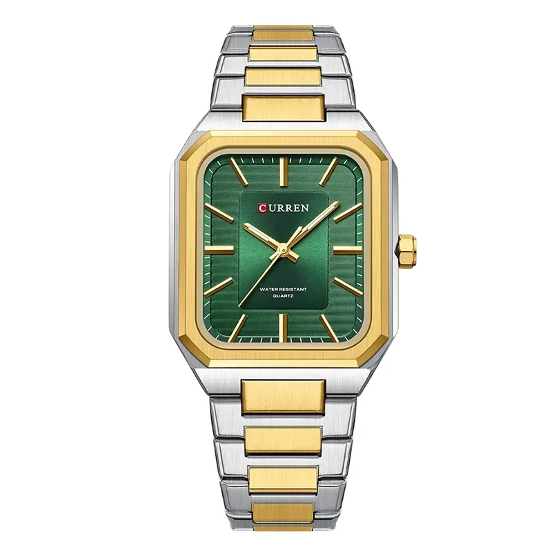 Φωτογραφία προϊόντος: Curren 8457 Gold Green Ανδρικό Ρολόι με Μπρασελέ