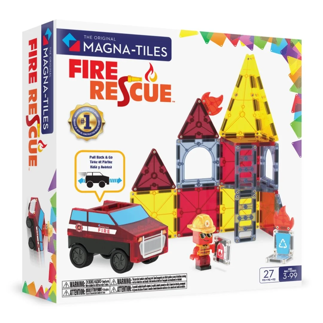 Φωτογραφία προϊόντος: 252027FR Magna-Tiles Μαγνητικό παιχνίδι κατασκευών Fire Rescue 27 Τεμάχια